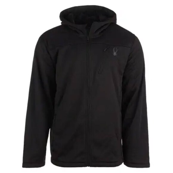 Spyder Men's Force Full Zip Hooded Jacket Black Medium $180 Value